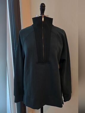 SPANX Women's AirEssentials Brushed Half Zip Tunic Dark Green XS